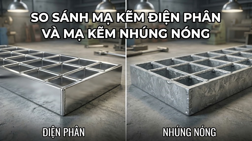 Mạ kẽm điện phân và mạ kẽm nhúng nóng Mạ kẽm điện phân và mạ kẽm nhúng nóng