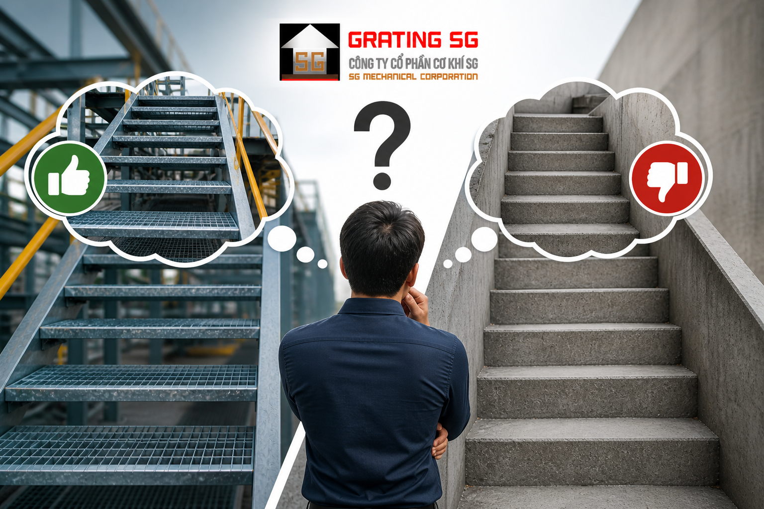 Nên lựa chọn bậc thang grating hay bê tông? Nên lựa chọn bậc thang grating hay bê tông?